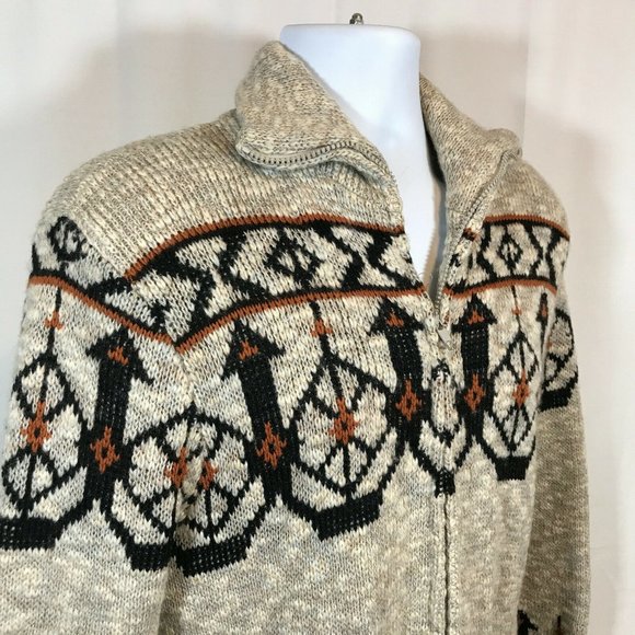 Vintage Tundra 100% Wool Shawl Collar Knit Sweater Womens XL Made in Canada - Picture 2 of 5